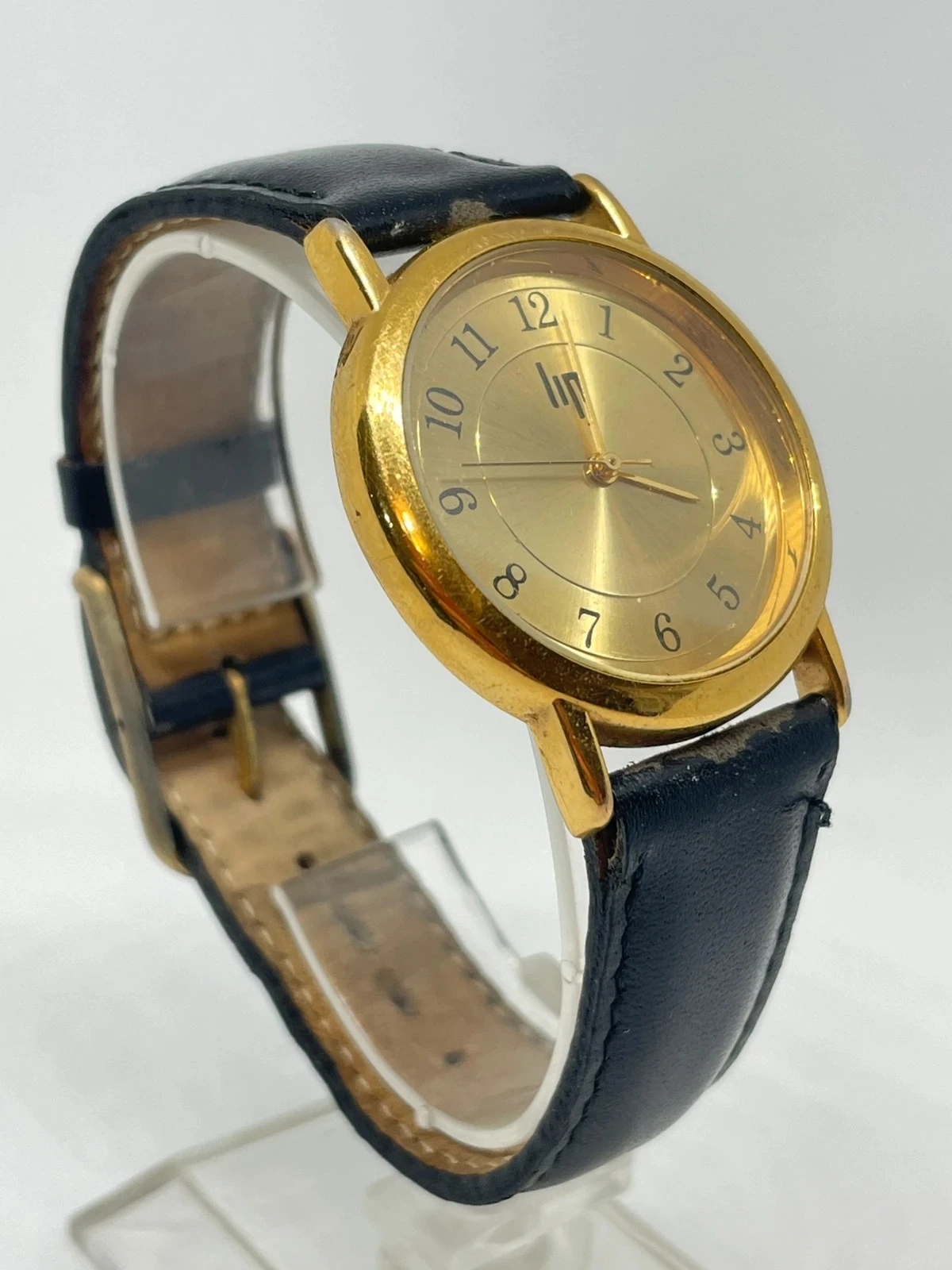 Reloj LIP vintage cuarzo dorado 33,6 mm – números arábigos, clásico francés 80/90 – photo 2